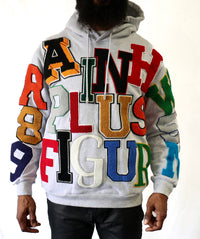 Varsity Team Patch Hoodie // Grey