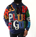 Varsity Team Patch Hoodie // Navy