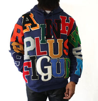 Varsity Team Patch Hoodie // Navy