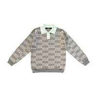 Faith+ Checkered Knitted Polo // Oatmeal