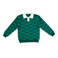 Faith+ Checkered Knitted Polo // Kelly Green