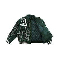 Varsity Letterman Jacket // Forest Green