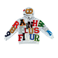 Varsity Team Patch Hoodie // Grey