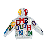 Varsity Team Patch Hoodie // Grey