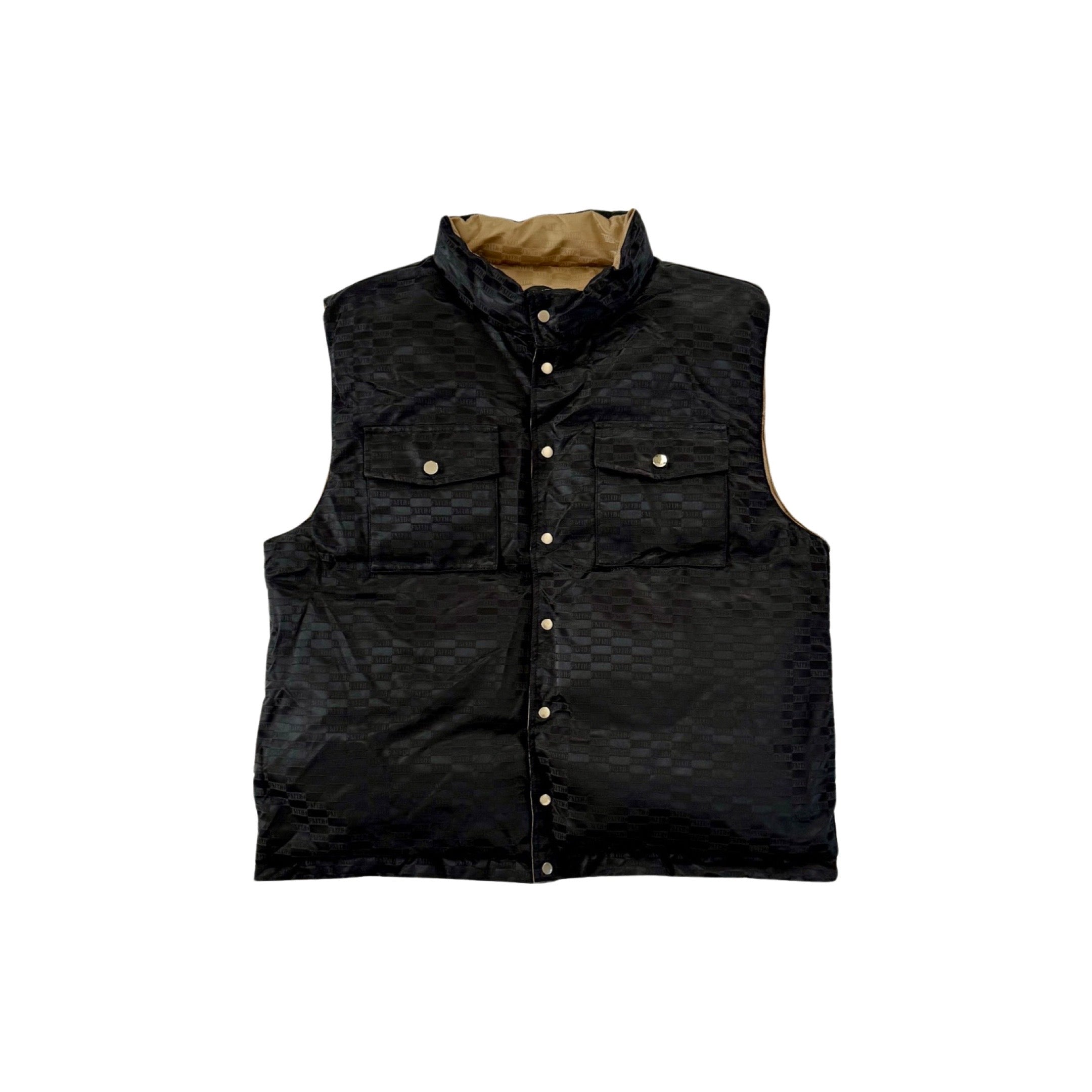 Faith+ Jacquard Logo Reversible Puffer Vest – Faith+Figures