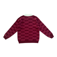 Faith+ Checkered Knitted Polo // Cranberry