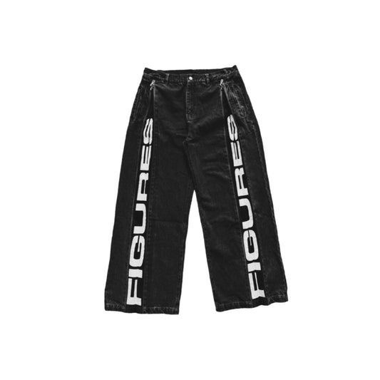 Four Links Zipper Denim Pants // Black