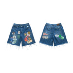 Way To Many Patches Denim Jorts // Blue