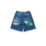 Way To Many Patches Denim Jorts // Blue