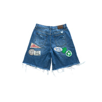Way To Many Patches Denim Jorts // Blue